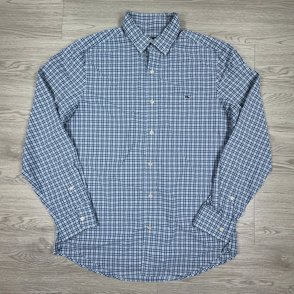Vineyard Vines Men's Button Down Performance Classic Fit Tucker Blue‎ Medium